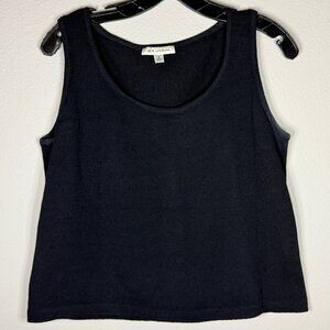 St. John Santana Knit Shell Tank Top Black Size S Classic Layering